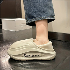Plush Lined Furry Thermal Chunky Sandals Fall Winter Snow Boots