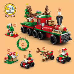 DIY Christmas Train Building Blocks Educational Toy