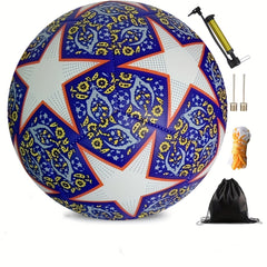 1pc Size 5 PU Machine Stitched Soccer Ball with Pump for Outdoor Training
