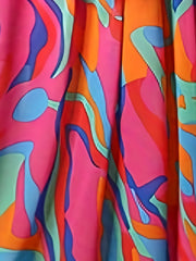 Contrast Print Maxi Dress
