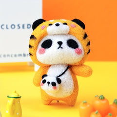 6 Adorable Panda Series Woolen Felt DIY Doll Decorations