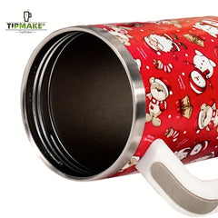 Christmas Pattern Water Bottle 40 Oz Stainless Steel Insulated Cup