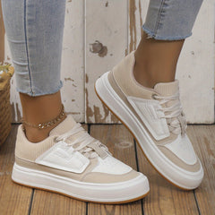Women's Colorblock Casual Sneakers Low Round Toe Non slip Lightweight Shoes