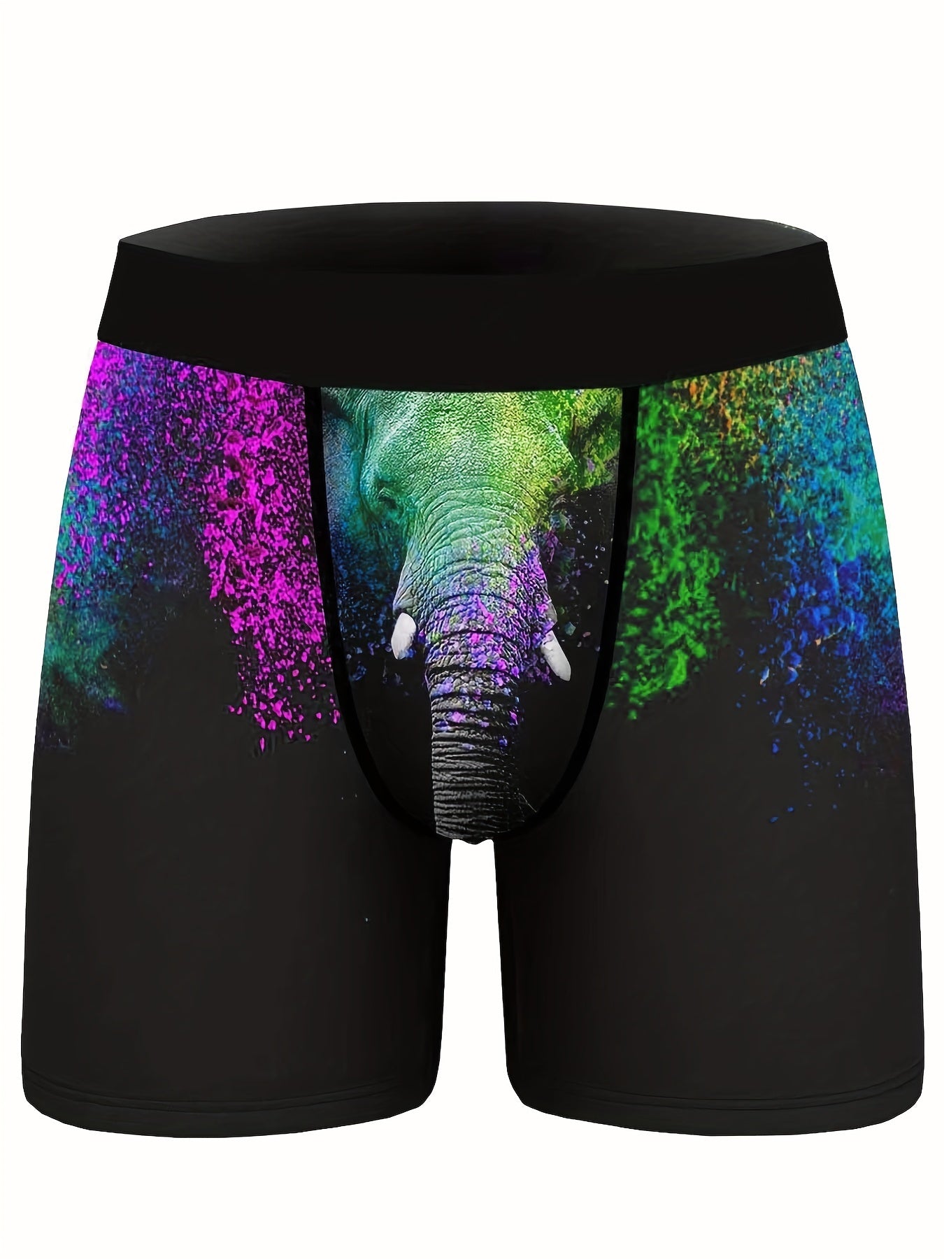 Men's Elephant 3D Print Swim Pansts Comfortable High Stretch Shorts