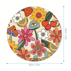 Small Flower Bush Gaming Mouse Pad Round Non-slip Rubber Mat