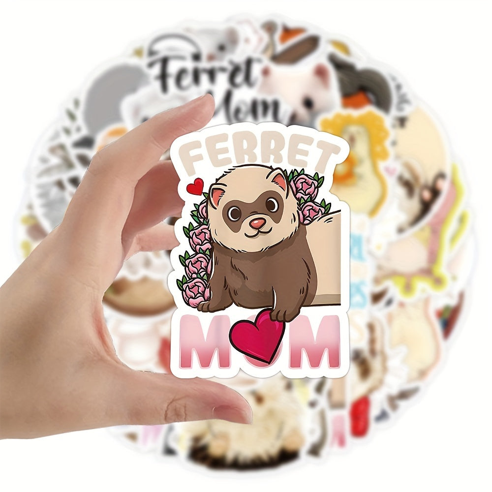 50pcs Ferret Blindfolded Graffiti Stickers Waterproof DIY Decoration