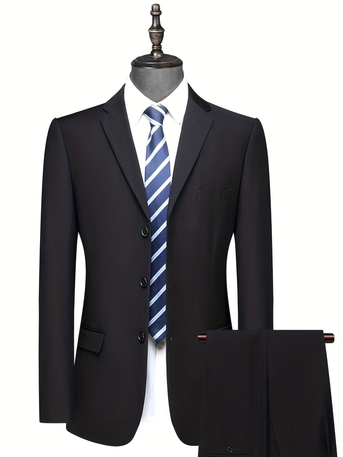 Men's 3-Button Suit Jacket & Dress Pants Set for Formal Occasions
