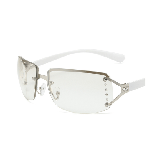Rectangle Sunglasses for Women Stylish Y2k Shades Brown Metal Frame