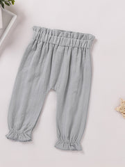 Baby Girl s Casual Elastic Waist Pants Kid s Comfy Trousers