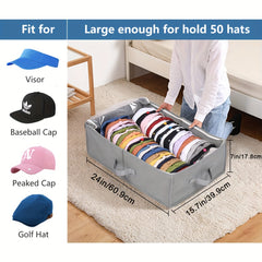 Baseball Cap Storage Box Large Capacity Holds 50 Hats Storage Room Decor