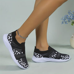 Women's Slip On Mesh Sneakers Low Flat Shoes Casual Outdoor Walking Shoes