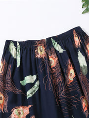 Kids Floral Print Casual Leg Pants