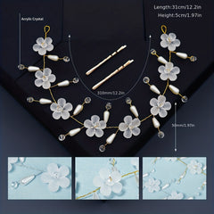 Faux Pearl Flower Hairband Headband Bridal Wedding Party Favor Decorations