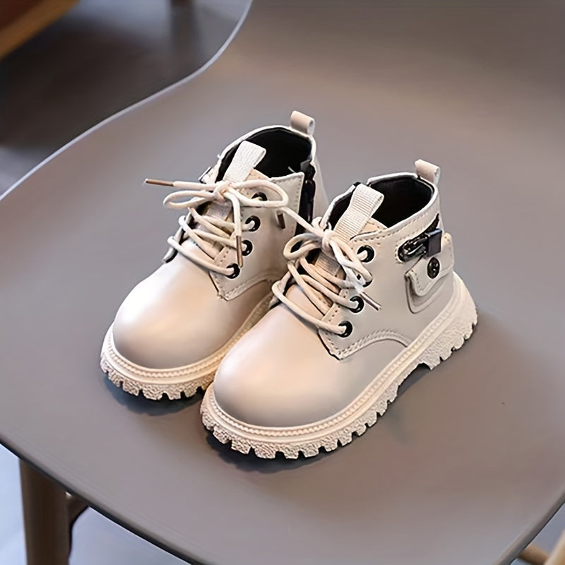 Girls' Non-Slip Ankle Boots with Zipper
