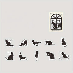 20 Sheets Cat Mixed Hollow Stickers for DIY Craft Journal