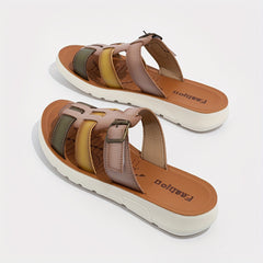 Women's Sports Sandals Open Toe Leaf & Letter Pattern Slides