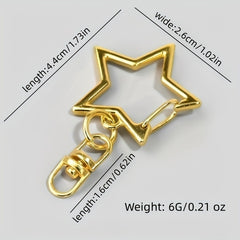 Pentagram Keychain Star Ring Backpack Car Pendant