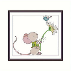 14CT Little Mouse Cross Stitch Hanging Picture DIY Material Package