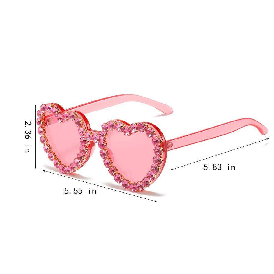 Women's Heart Rhinestones Sunglasses Party Shades