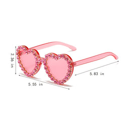 Women's Heart Rhinestones Sunglasses Party Shades