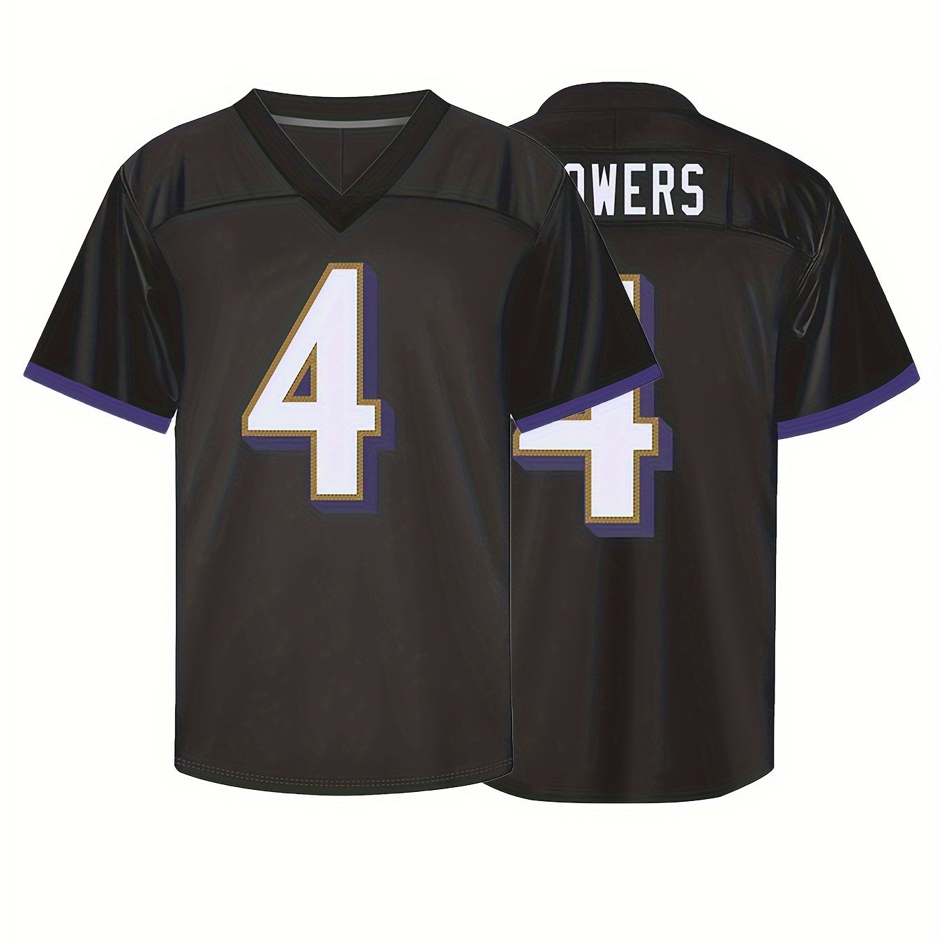 Men's Football Jersey V Neck Short Sleeve Uniform Shirt Breathable