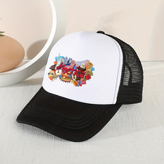 Little Kid's American Baseball Cap Mesh Print Sunshade Peaked Cap Snapback Hat