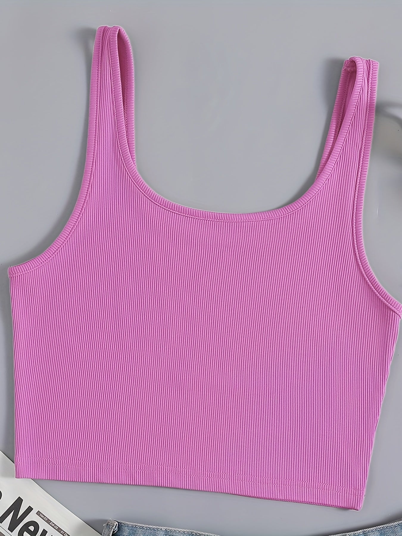 Sexy Crop Cami Vest Solid Sleeveless Casual Sweater For Spring & Summer Women's