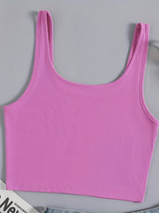 Sexy Crop Cami Vest Solid Sleeveless Casual Sweater For Spring & Summer Women's