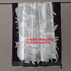 Cartoon Cat Print Scarf Block Shawl Windproof Bandana