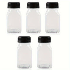 5pcs 4oz Plastic Square Juice Bottle 120ml Disposable Beverage Bottle