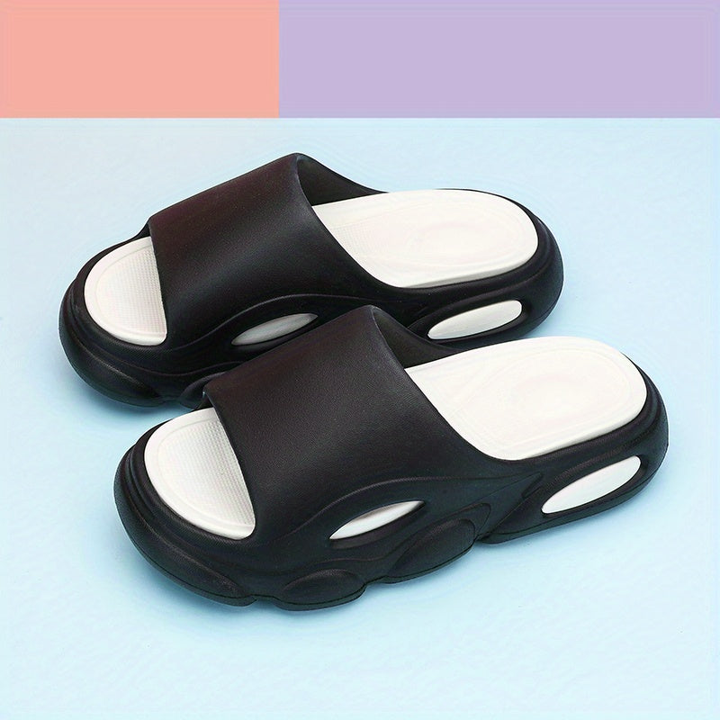 Men's Open Toe Slides Slip On Slippers - Indoor/Outdoor Platform Shoes