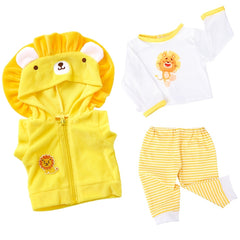 Lion Pattern Dolls Clothes Set - Outfit Pants Jacket - Easter Bunny Toy