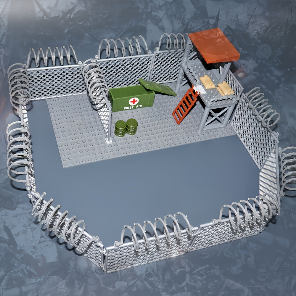 Classic Farm Fence Bricks Parts DIY Military Nets Building Blocks