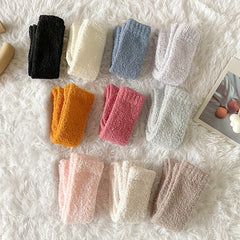 4 Pairs Fuzzy Calf Socks Warm Knee High Stockings for Women