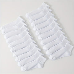 20 Pairs Solid Socks Comfy & Breathable Women's Stockings