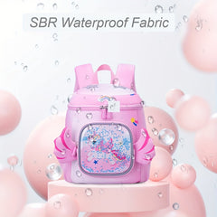 Cartoon Unicorn Backpack Kindergarten School Bag Pink Purple Girls