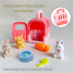 House Rabbit Carry Basket Carrot Dog Bone Toy Set