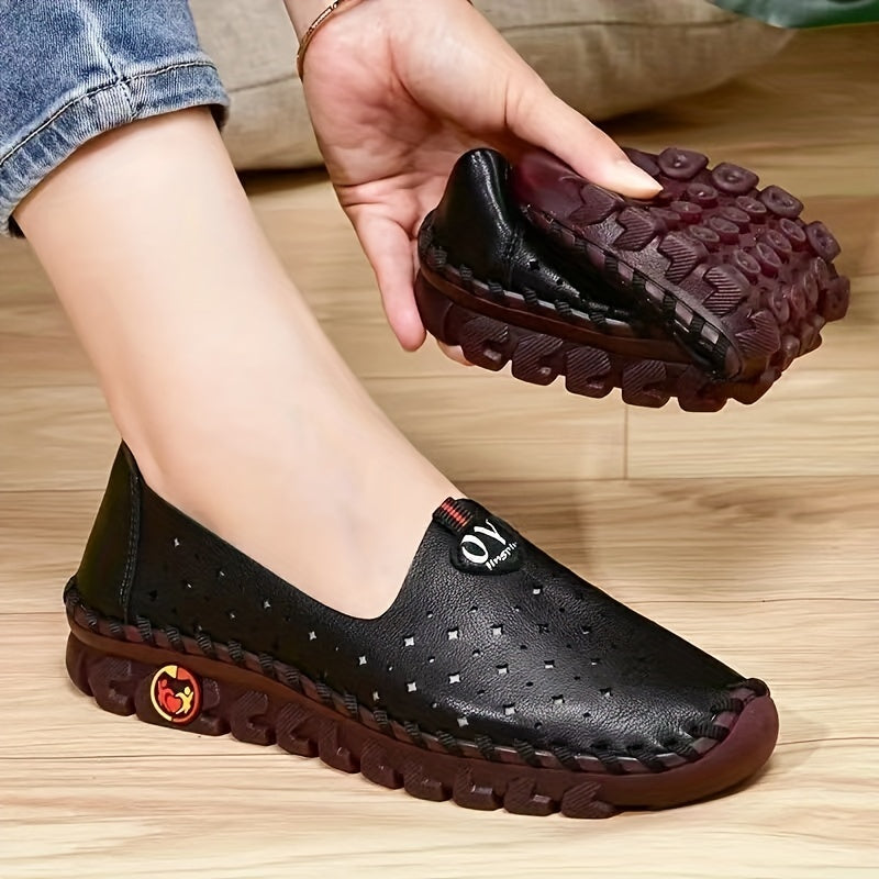 Women's Hollow Out Flat Loafers Slip On Shoes