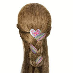 Rainbow Braided Wig Hair Clip for Kids with Colorful Accessories