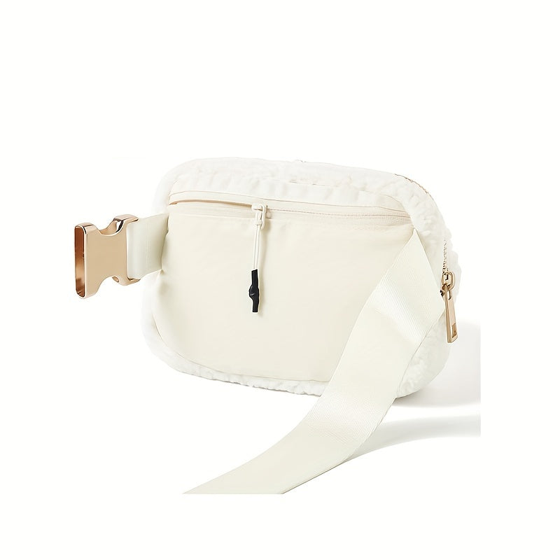 Plush Waist Bag for Outdoor Travel and Sports