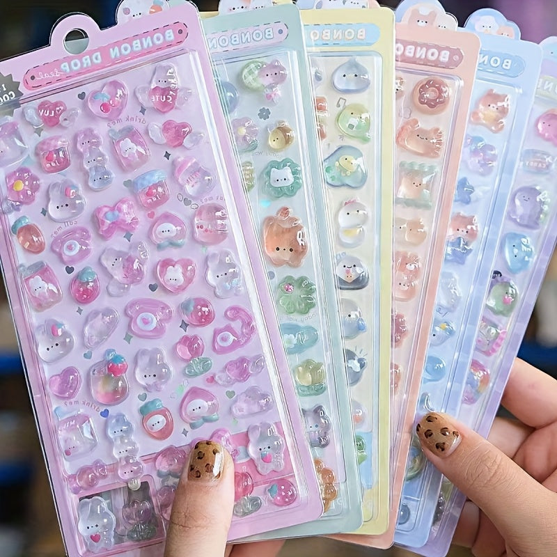 300 Cartoon Animal 3D Stickers Pastel Colors - Phone Cases Journals & Crafts