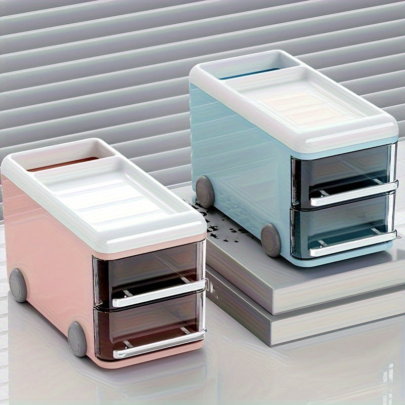 Bus Shape Pen Holder Desktop Stationery Organizer Box Large Capacity Storage