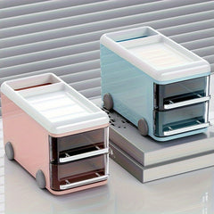 Bus Shape Pen Holder Desktop Stationery Organizer Box Large Capacity Storage