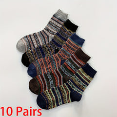 10 Pairs Vintage Crew Socks for Autumn/Winter