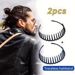Men's Anti Slip Hairbands with Combs - Sports Headband & Hair Clips