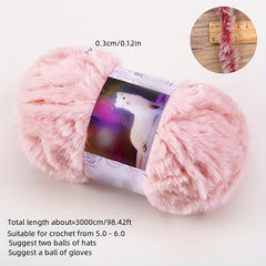 Faux Mink Fur Yarn Thick Wool for DIY Knitting Crocheting Hat Scarf Blanket