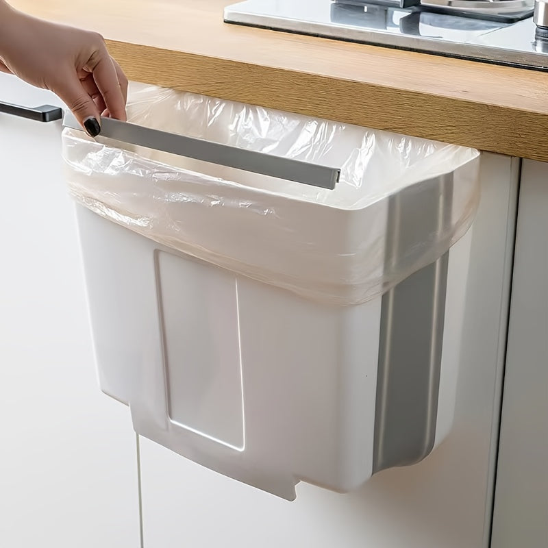 1pc Hanging Folding Trash Can Bin For Kitchen Cabinet Door