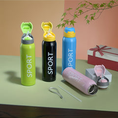 500ml Insulated Stainless Steel Cup With Straw for Outdoor Camping Travel