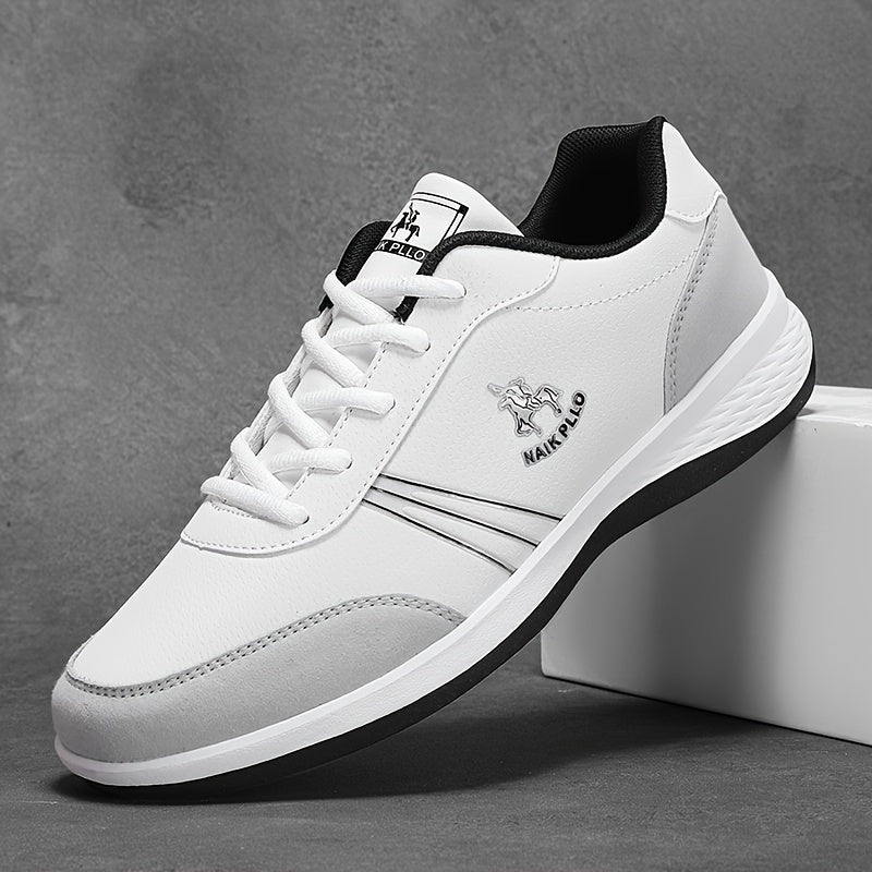Men's Solid Sneakers Non Slip Lace Up Casual Soft Sole Shoes