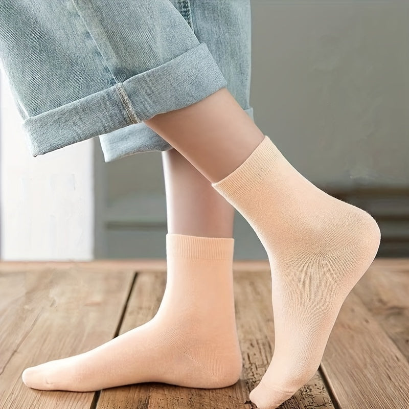10 Pairs Comfy Solid All Match Women's Socks